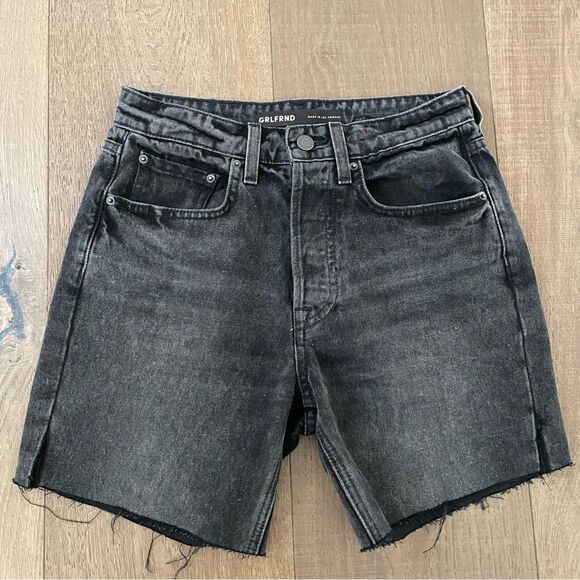 Grlfrnd Karolina High Rise Straight Crop Black Women's Short Jeans Denim - Picture 5 of 12